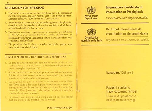International Certificate of Vaccination with Vinyl