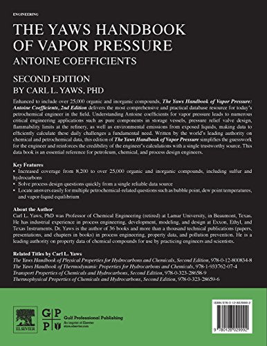 The Yaws Handbook of Vapor Pressure: Antoine Coefficients