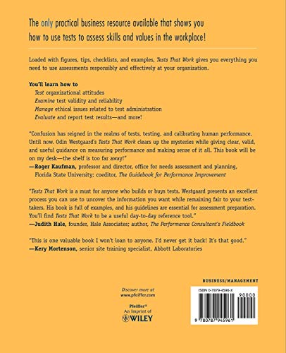 Tests That Work: Designing and Delivering Fair and Practical Measurement Tools in the Workplace