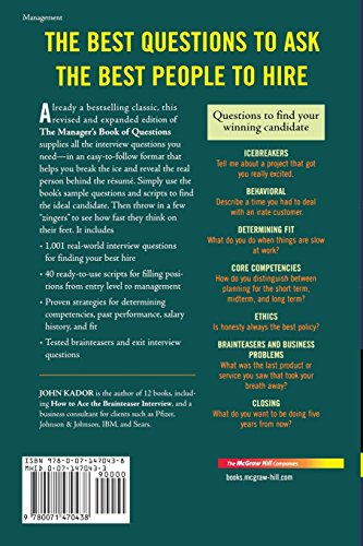 The Manager's Book of Questions: 1001 Great Interview Questions for Hiring the Best Person