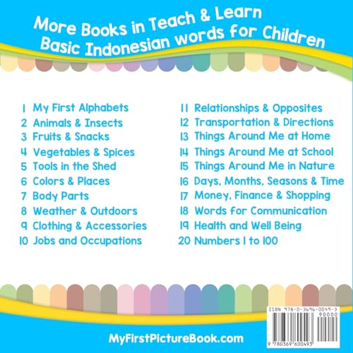 My First Indonesian Alphabets Picture Book with English Translations: Bilingual Early Learning & Easy Teaching Indonesian Books for Kids (Teach & Learn Basic Indonesian words for Children)