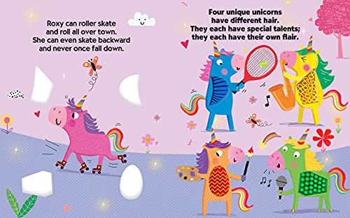 Five Unique Unicorns - Silicone Touch and Feel Board Book - Counting