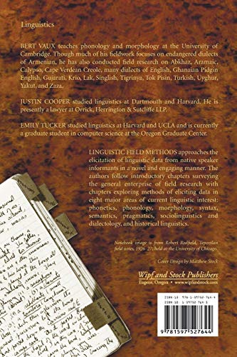 Linguistic Field Methods — back cover