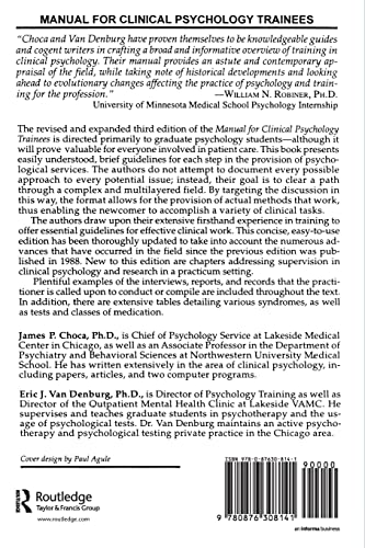 Manual For Clinical Psychology Trainees (Brunner/Mazel Basic Principles into Practice Series, 10) — back cover