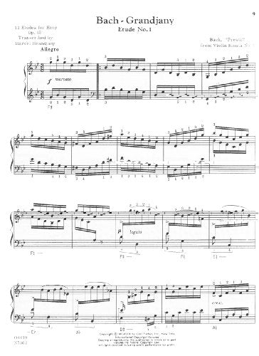 O4819 - Bach-Grandjany - Etudes for Harp (HARPE) by Bach-Gra
