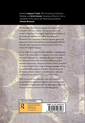 Routledge Dictionary of Language and Linguistics (Routledge Reference)