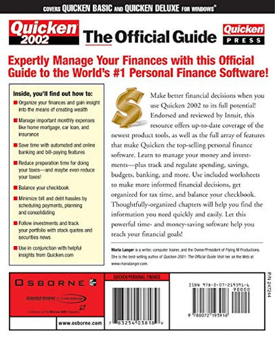 Quicken(R) 2002: The Official Guide by Langer, Maria