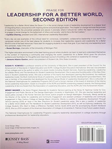 Leadership for a Better World: Understanding the Social Change Model of Leadership Development