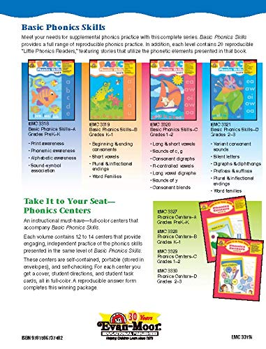Basic Phonics Skills, Kindergarten - Grade 1 (Level B) Teacher Resource