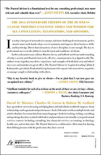 The Trusted Advisor: 20th Anniversary Edition by Maister