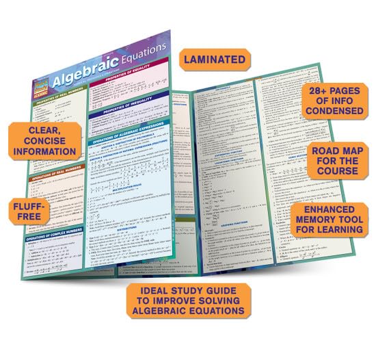 Algebraic Equations QuickStudy Laminated Reference Guide (QuickStudy Academic)
