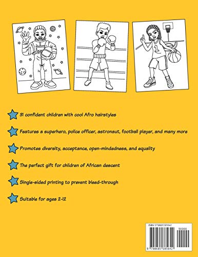Black Boys Big Dreams - Coloring Book: A Childrens Coloring Book | Features a Superhero, Police Officer, Astronaut, Football Player, and many more