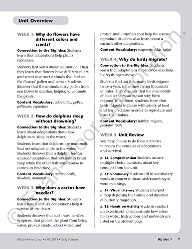 Evan-Moor Daily Science, Grade 3 Homeschooling and Classroom Resource Workbook, Printable Worksheets, Teaching Edition, Earth, Life, and Physical Science, Vocabulary, Test Prep, Hands-On Projects
