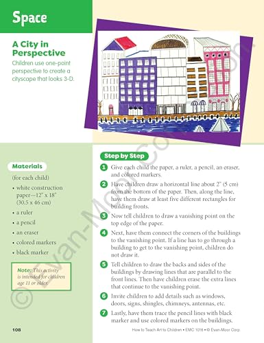 Evan-Moor How to Teach Art to Children, Grades 1-6, Learn and Use Elements of Art, Line, Shape, Color, Value, Texture, Form, & Space, Teaching Edition, Reproducible (Art Resources)