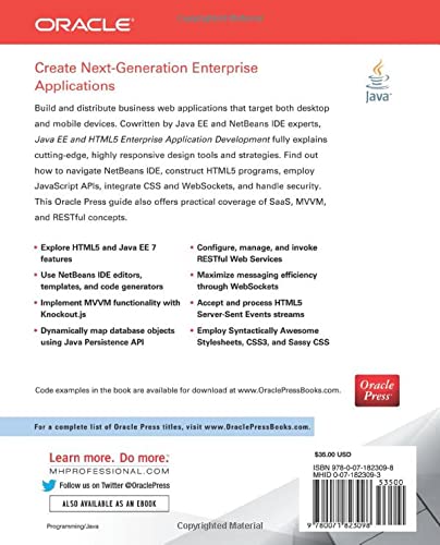 Java EE and HTML5 Enterprise Application Development (Oracle Press)