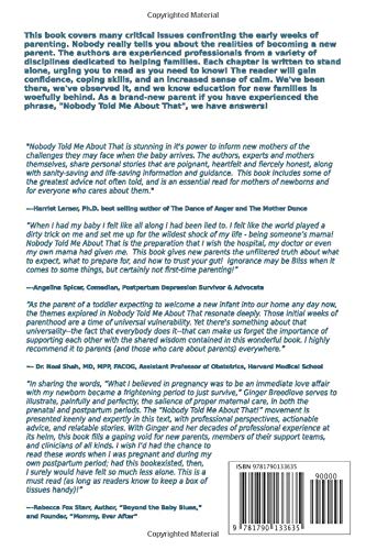 Nobody Told Me About That: The First 6 Weeks — back cover