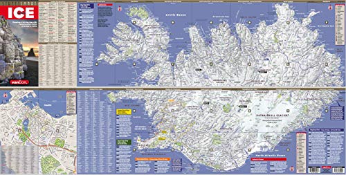 StreetSmart Iceland Map by VanDam laminated pocket-size, country planning and driving map with all attractions, sights, hotels, restaurants, ... volcanoes and waterfalls 2021 edition.