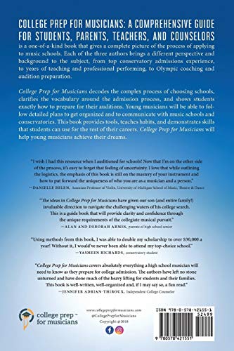 College Prep for Musicians: A Comprehensive Guide for Students, Parents, Teachers, and Counselors