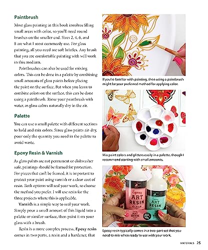 Beginner's Guide to Glass Painting: 16 Amazing Projects for Picture Frames, Dishware, Mirrors, and More! (Fox Chapel Publishing) Learn How to Paint on Curved Glass, Use Resin, and Paint in Reverse