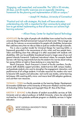 Reach Everyone, Teach Everyone: Universal Design for Learning in Higher Education (Teaching and Learning in Higher Education)