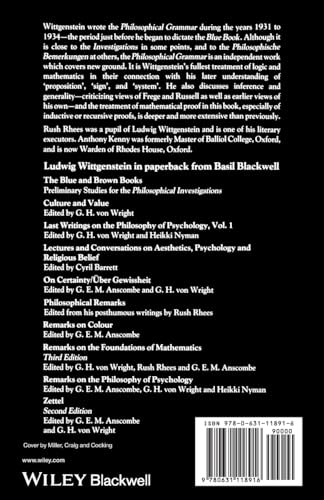 Philosophical Grammar — back cover