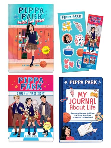 Pippa Park Series Gift Set: Pippa Park Raises Her Game + Pippa Park Crush at First Sight (Chapter Books) + Write-In Journal - Limited Edition