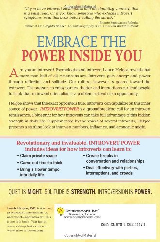 Introvert Power: Why Your Inner Life Is Your Hidden Strength — back cover