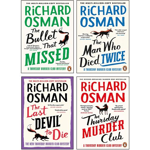 Richard Osman 4 Books Collection Set (The Thursday Murder Club, The Man Who Died Twice, The Bullet That Missed, The Last Devil To Die)