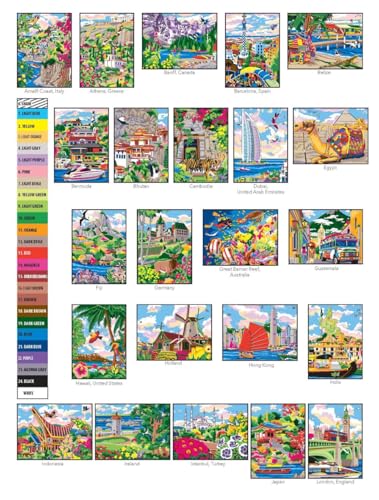 Creative Haven Around the World Color by Number (Adult Coloring Books: World & Travel)