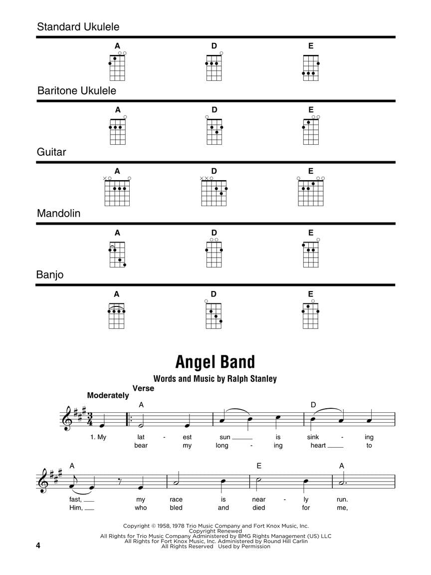Bluegrass Songs - Strum Together: Songbook for any combination of standard ukulele, baritone ukulele, guitar, mandolin, and banjo