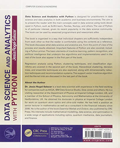 Data Science and Analytics with Python (Chapman & Hall/CRC Data Mining and Knowledge Discovery Series)