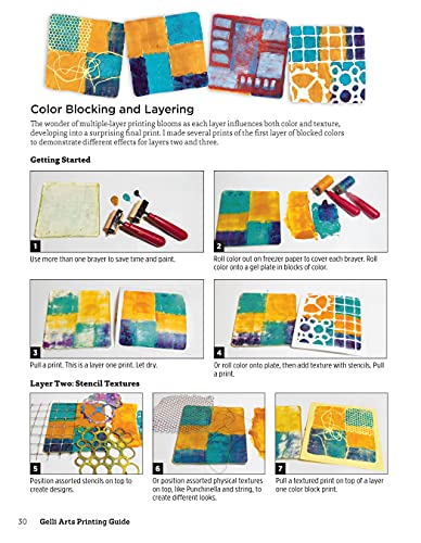 Gelli Arts (R) Printing Guide: Printing Without a Press on Paper and Fabric Using the Gelli Arts (R) Plate (Design Originals) 32 Beginner-Friendly Step-by-Step Projects, Techniques, and Inspiration