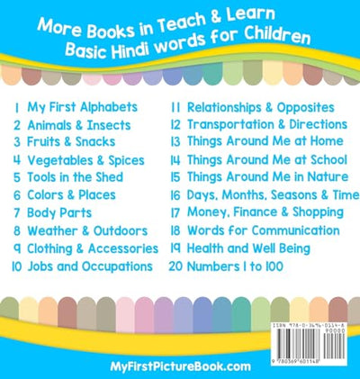 My First Hindi Alphabets Picture Book with English Translations: Bilingual Early Learning & Easy Teaching Hindi Books for Kids (Teach & Learn Basic Hindi Words for Children)