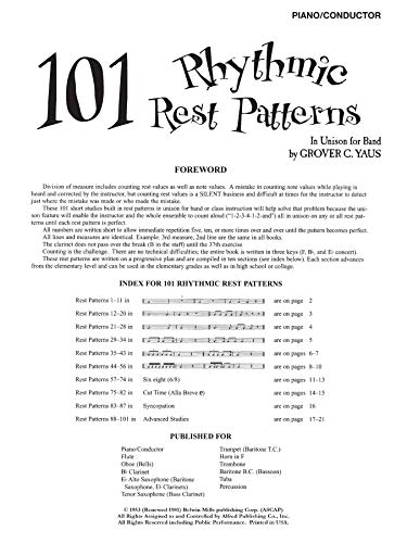 101 Rhythmic Rest Patterns: Conductor (Piano)