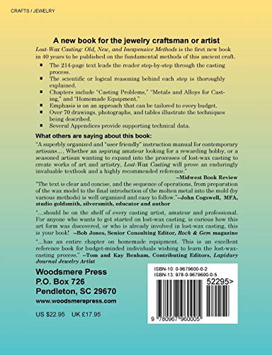 Lost-Wax Casting: Old, New, and Inexpensive Methods — back cover