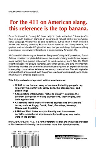 McGraw-Hill's Dictionary of American Slang and Colloquial Expressions: The Most Up-to-Date Reference for the Nonstandard Usage, Popular Jargon, and Vulgarisms of Contempos (McGraw-Hill ESL References)