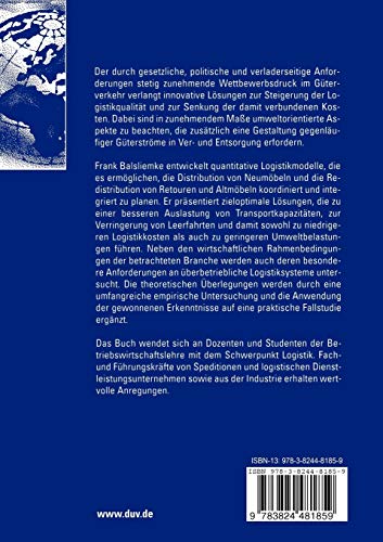 Logistiksysteme zur integrierten Distribution und Redistribution: Eine konomische Analyse am Beispiel der deutschen Mbelbranche (German Edition)