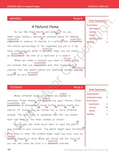 Daily Paragraph Editing, Grade 7 Teacher Edition