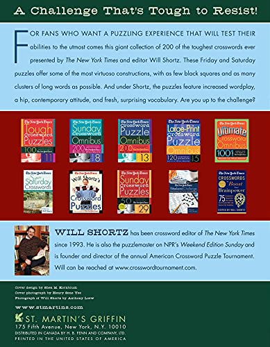 The New York Times Tough Crossword Puzzle Omnibus Volume 1: 200 Challenging Puzzles from The New York Times (New York Times Tough Crossword Puzzles)