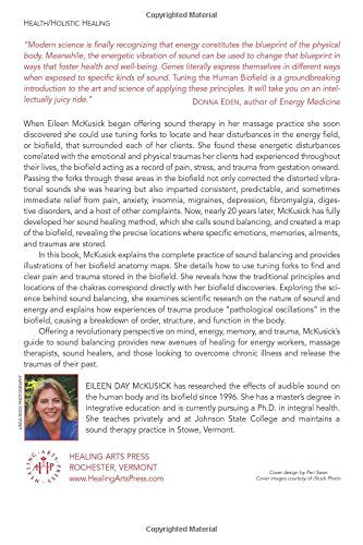 Tuning the Human Biofield: Healing with Vibrational Sound Therapy — back cover