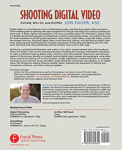 Shooting Digital Video — back cover