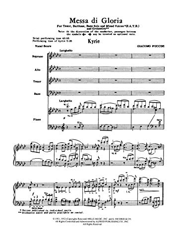 Messa di Gloria: SATB (Orch. Acc.) (Belwin Edition) (Latin a