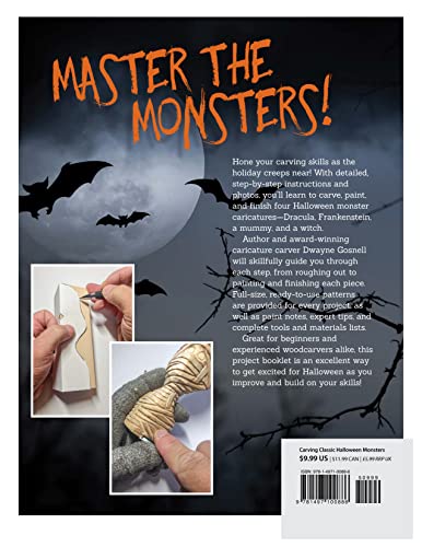 Carving Classic Halloween Monsters: Step-by-Step Instructions and Patterns for Four Fiendishly Friendly Characters (Fox Chapel Publishing)