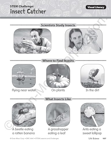 Evan-Moor Stem Lessons and Challenges, Grade 1 Homeschooling & Classroom Resource Workbook, Life, Earth and Physical Science Problem Solving, Peer Collaboration, Real-World, Visual Literacy, Printable