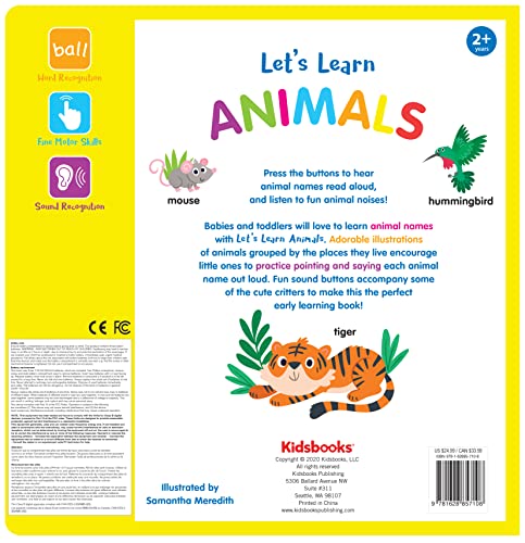27-Button Sound Book Lets Learn Animals,English