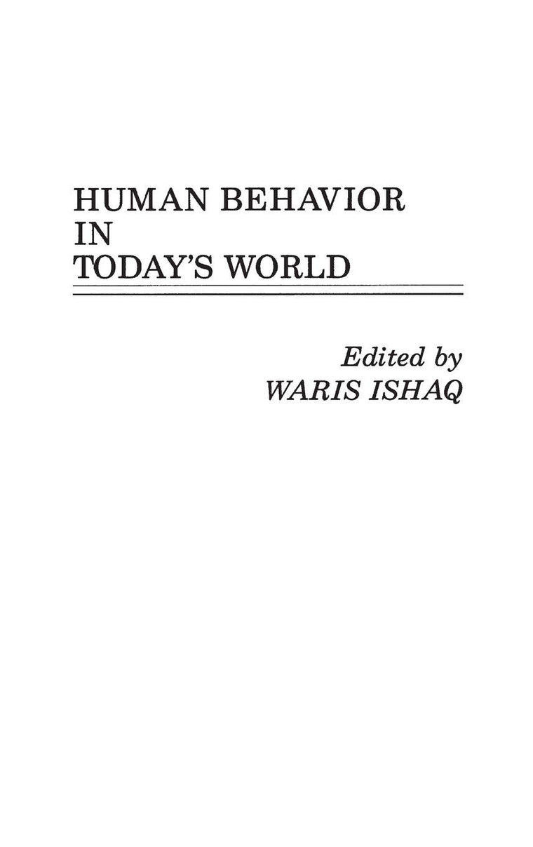 Human Behavior in Today's World: