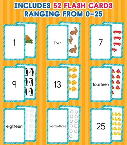 Carson Dellosa 54 Toddler Flash Cards, 0-25 Counting and Number Recognition Math Flashcards for Toddlers 3-5 Years, Kindergarten and Preschool Learning Activities and Educational Games