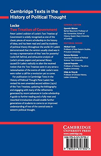 Locke: Two Treatises of Government (Cambridge Texts in the History of Political Thought)