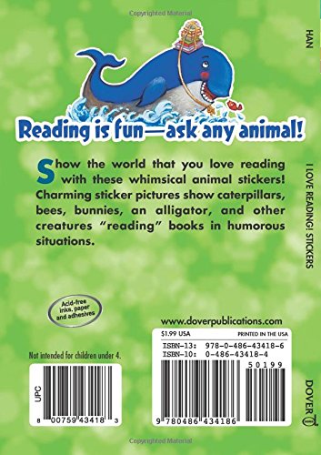 I Love Reading Stickers (Dover Little Activity Books: Animals)