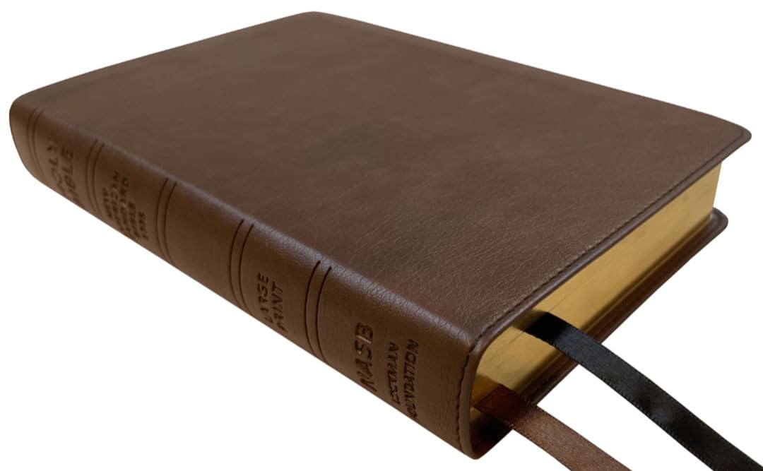 NASB Large Print Compact Bible, Dark Brown, Leathertex, 1995 text